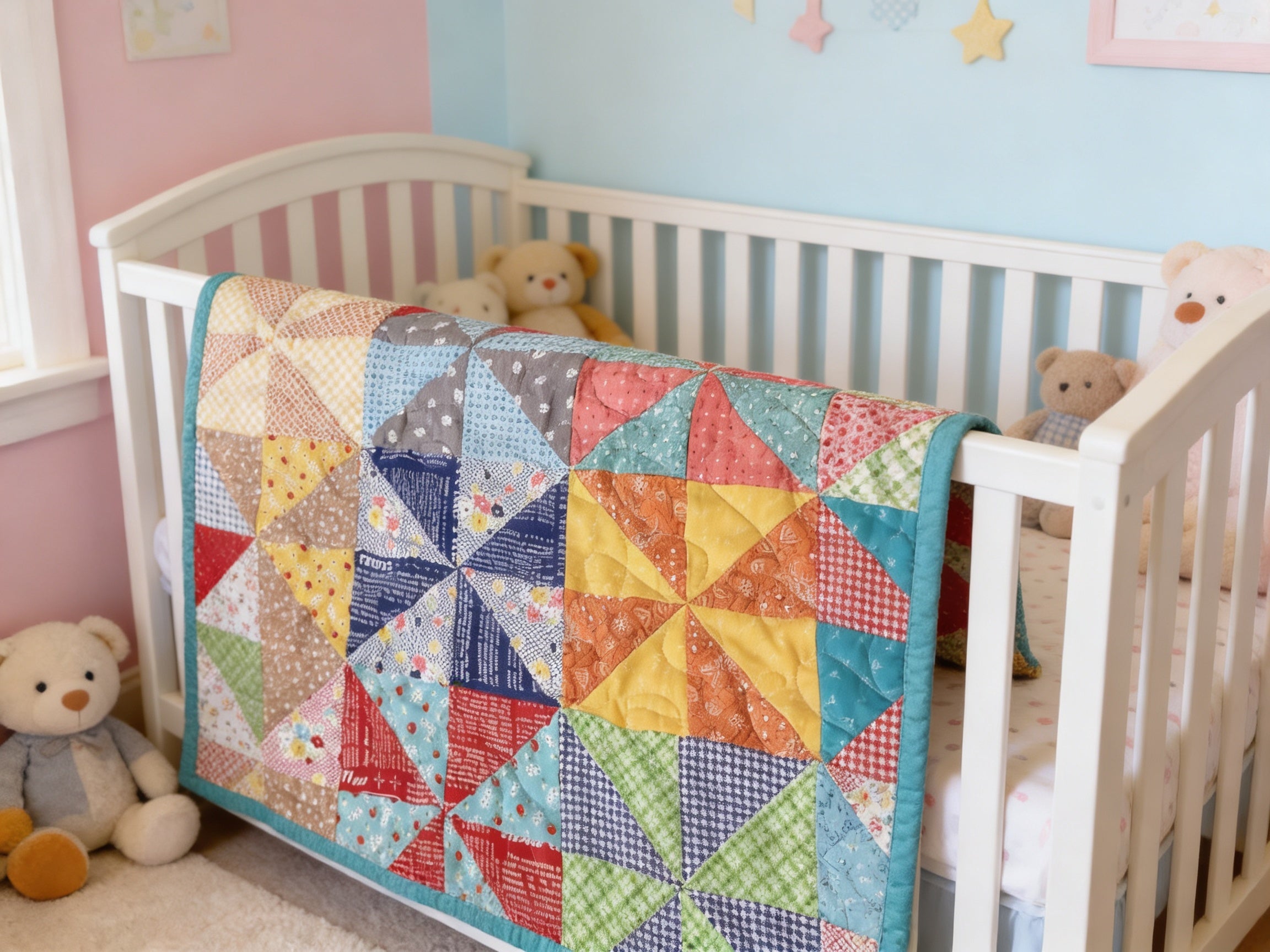 Handcrafted Baby & Lap Blanket of Color, Comfort, and Kindness Lap Quilt baby blanket baby shower gift new born nursery decor bedspread