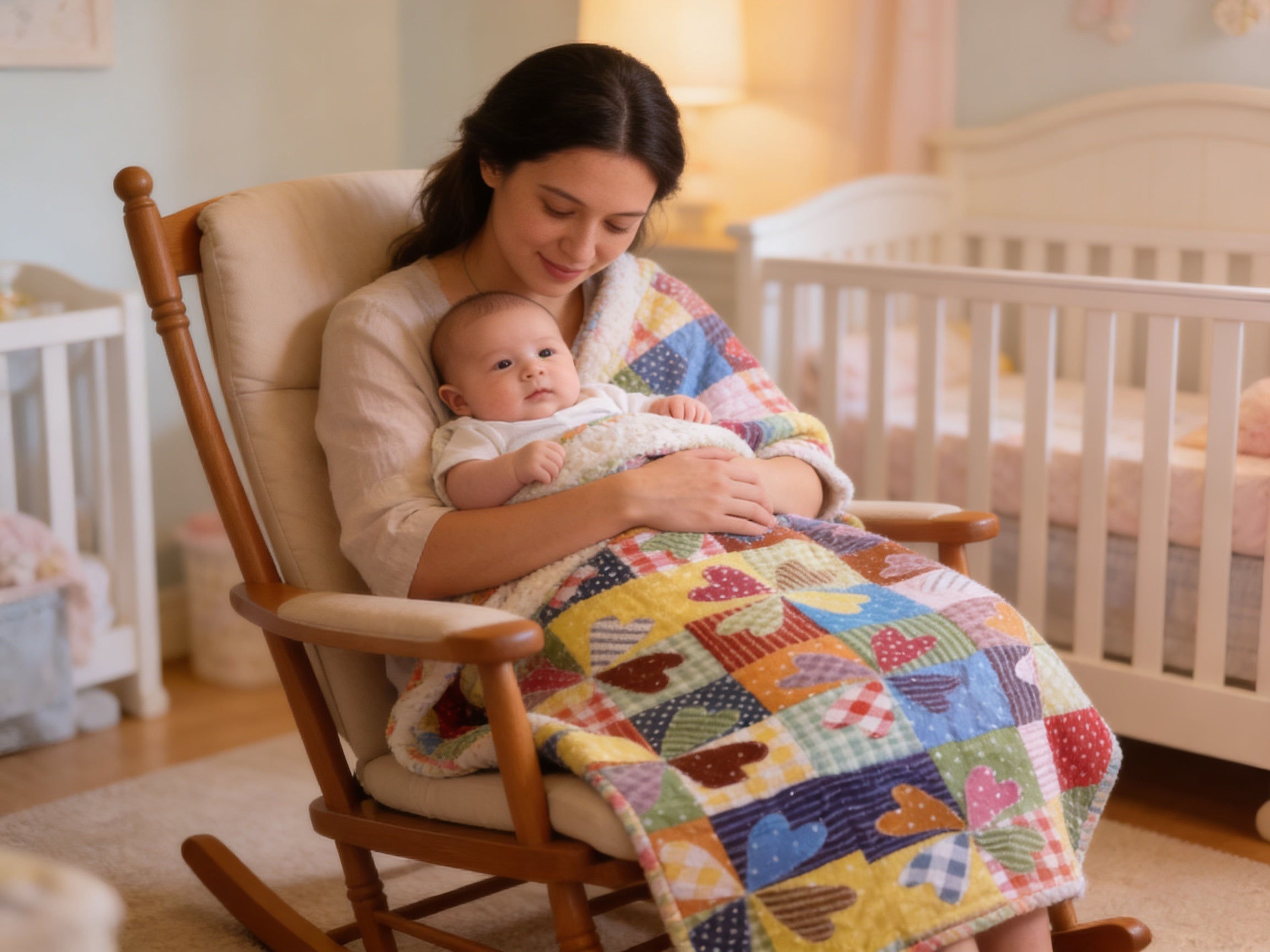 Applique Personalize   Hearts of Love quilt. baby quilt blanket baby shower newborn lap quilt comforter bedspread throw blanket
