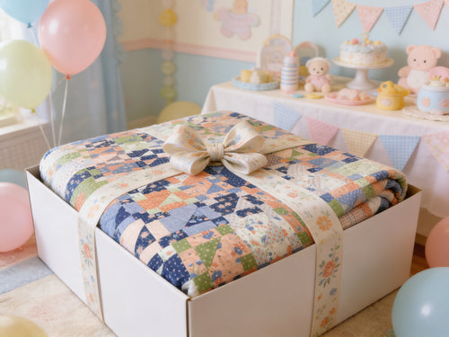 Enchanted Blue-Toned Quilt Art Print Collection baby quilt blanket lap quilt cozy warm comforter duvet cover bedspread