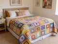 Handmade King Size Cotton Quilt - Floral Theme blanket comforter bedspread duvet cover throw blanket