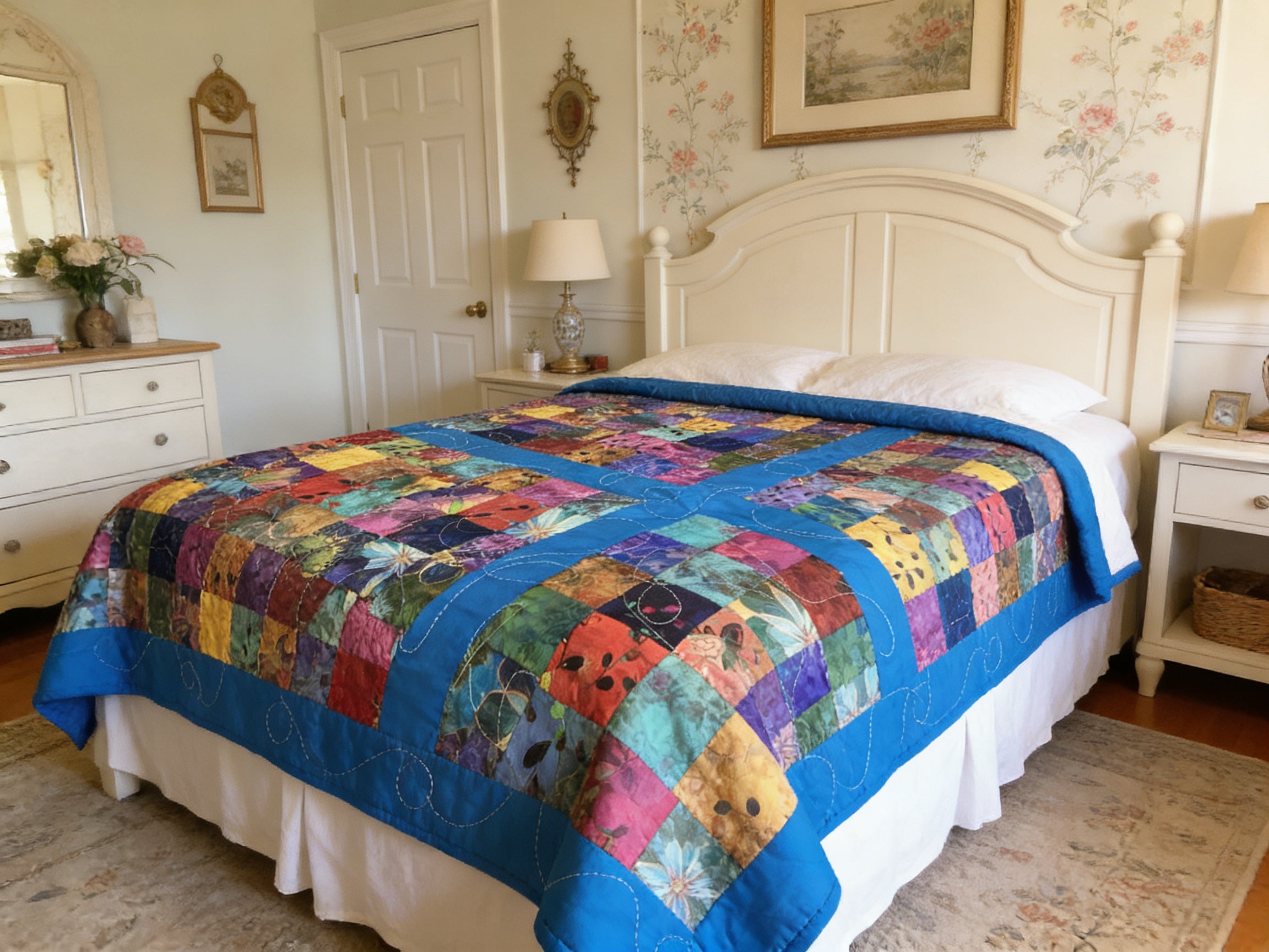 Peacock Dreams Quilt - Handcrafted Twin Throw Blanket”  comforter bedspread duvet cover