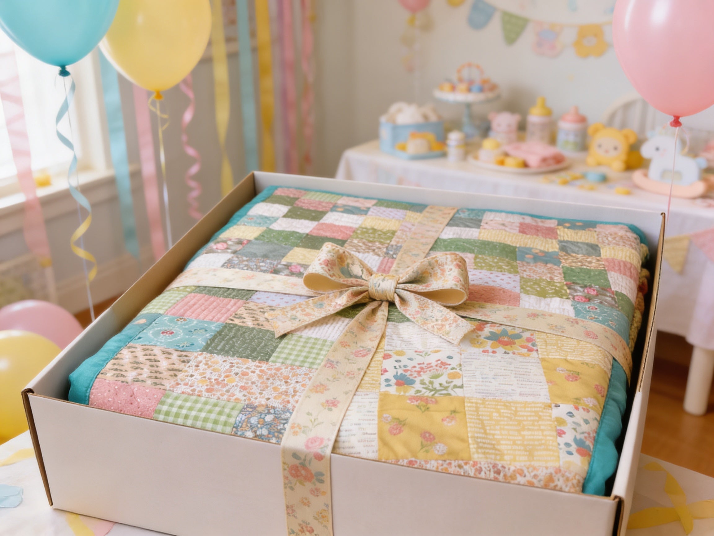 Handmade Soft Tone Baby Blanket Lap Quilt Lap Quilt baby blanket baby shower gift new born nursery decor bedspread