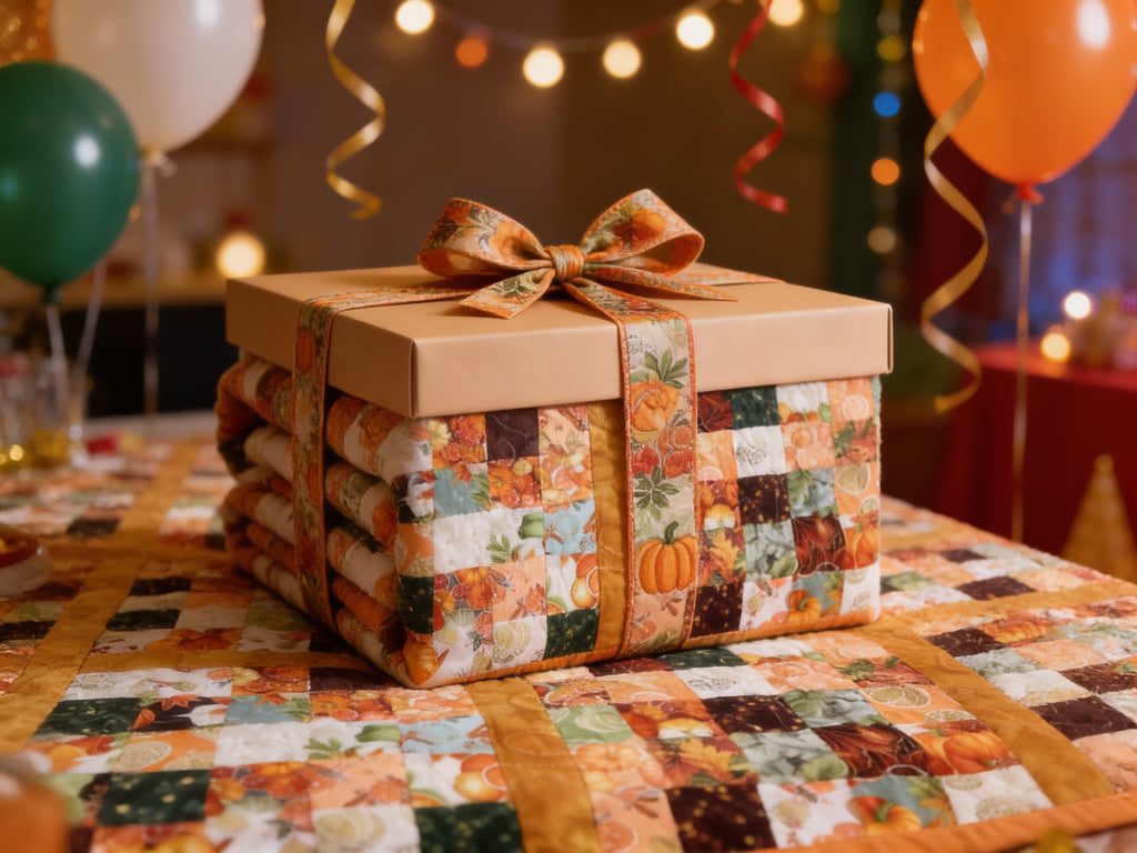 Handmade Full Size Fall Patchwork Quilt  comforter bedspread duvet cover gift idea