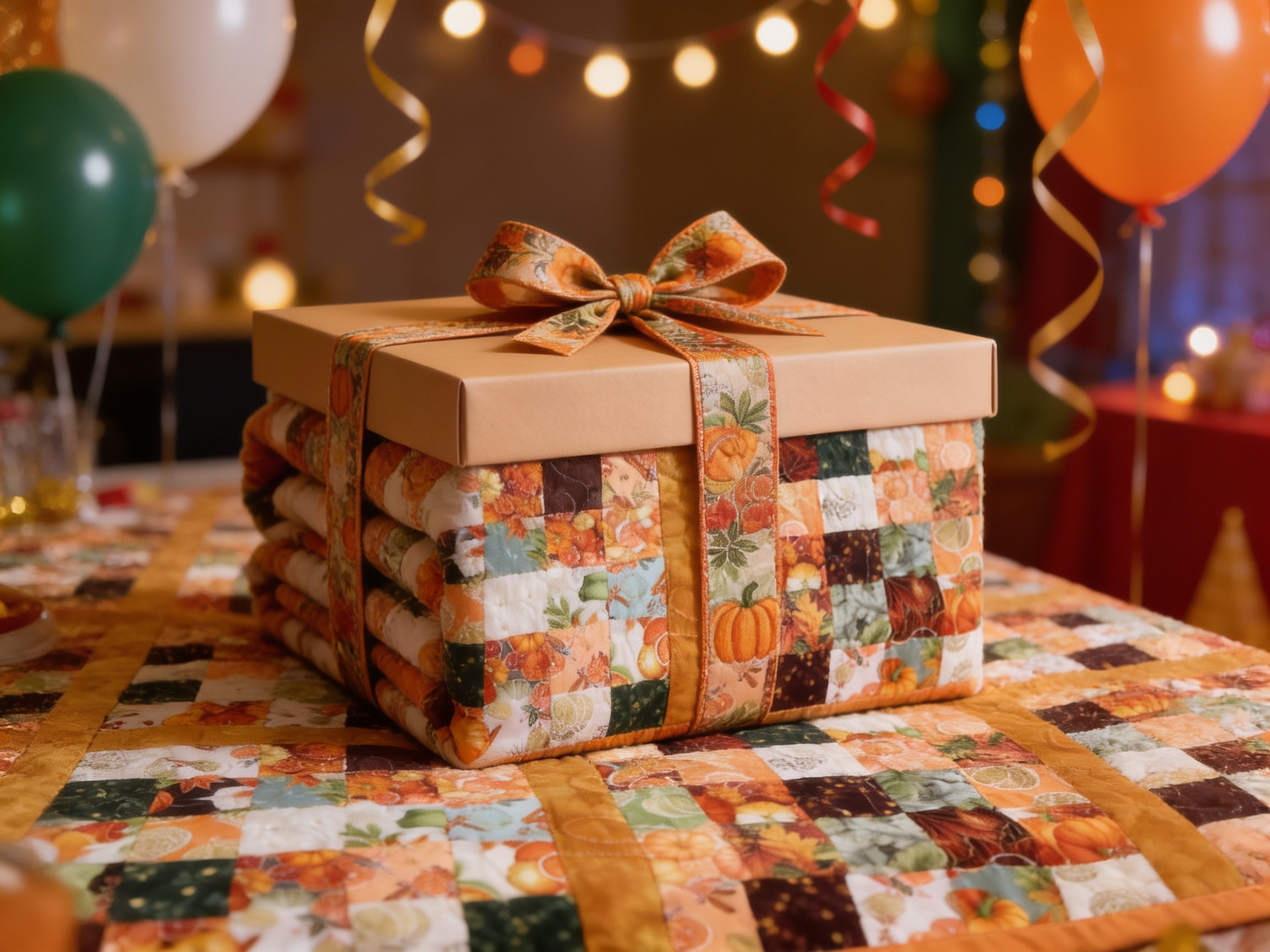 Handmade Full Size Fall Patchwork Quilt  comforter bedspread duvet cover gift idea