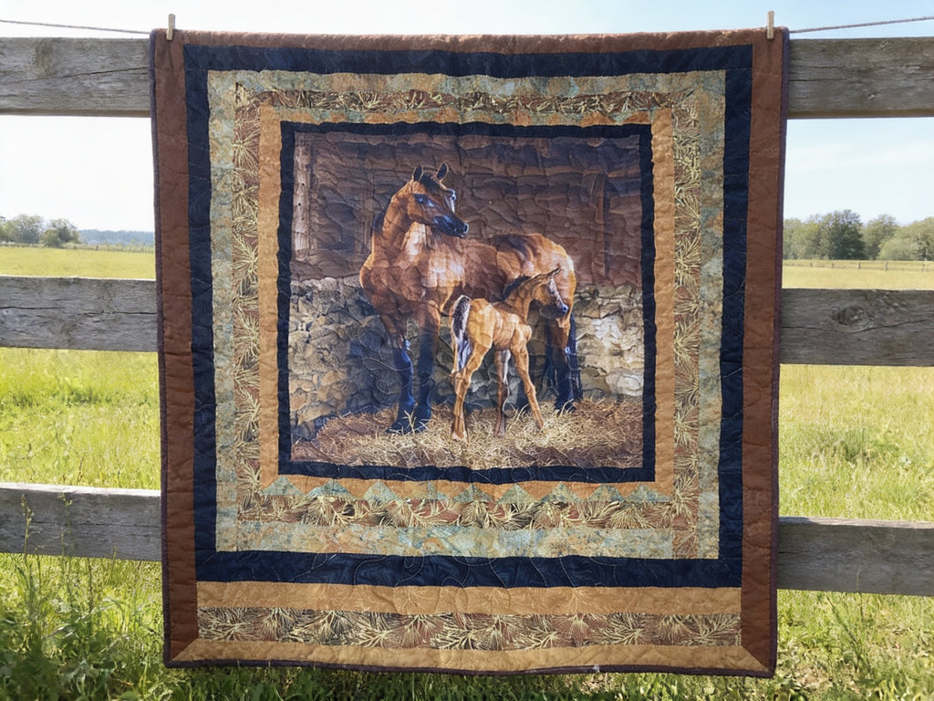 Whispering Equine Harmony Quilt – Handmade Full/ throw Blanket  comforter bedspread duvet cover throw blanket