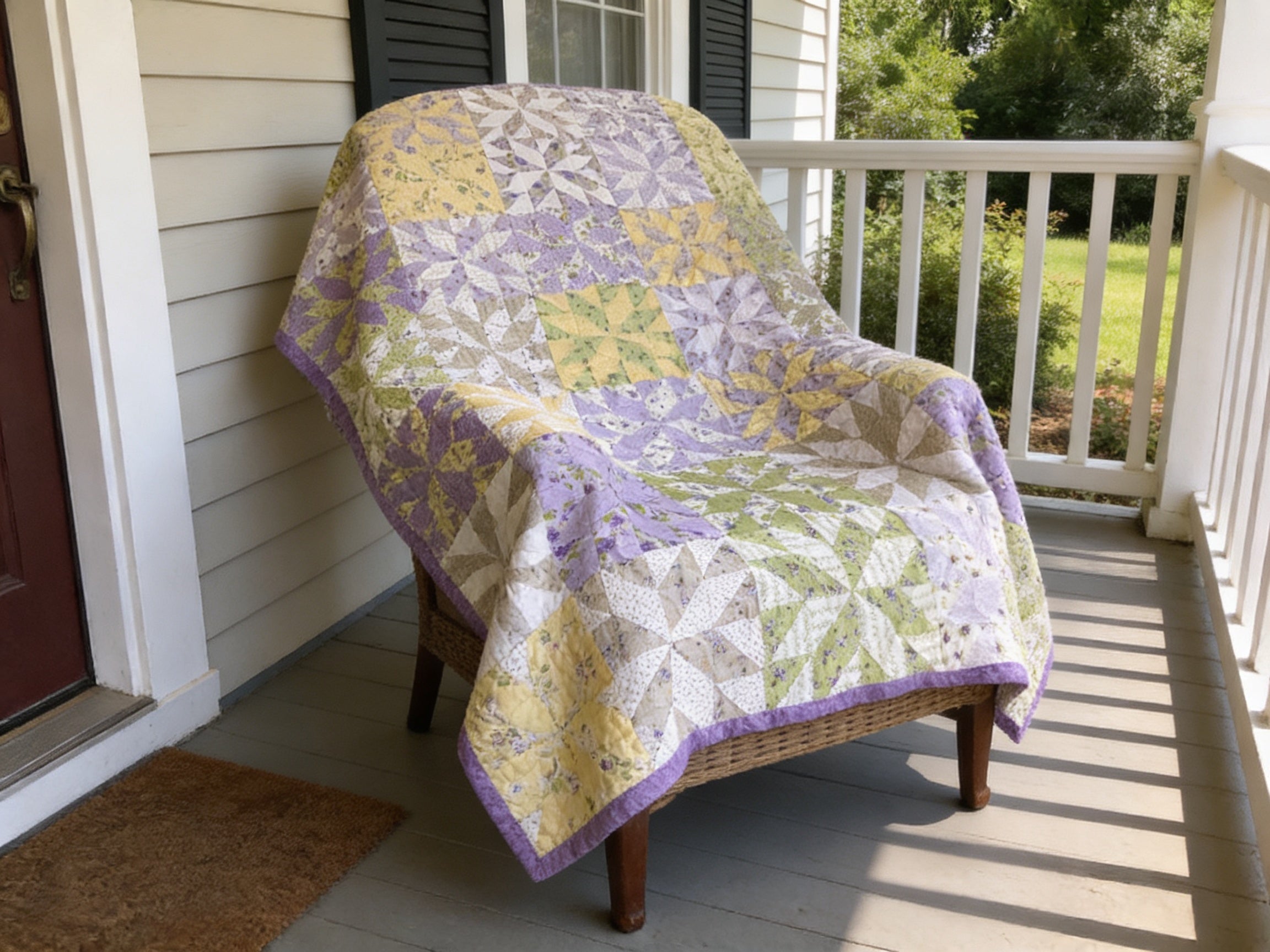 Handmade Chevron Pattern King Size Quilt – Soft Pastel Colors, Personalized comforter bedspread duvet cover throw blanket