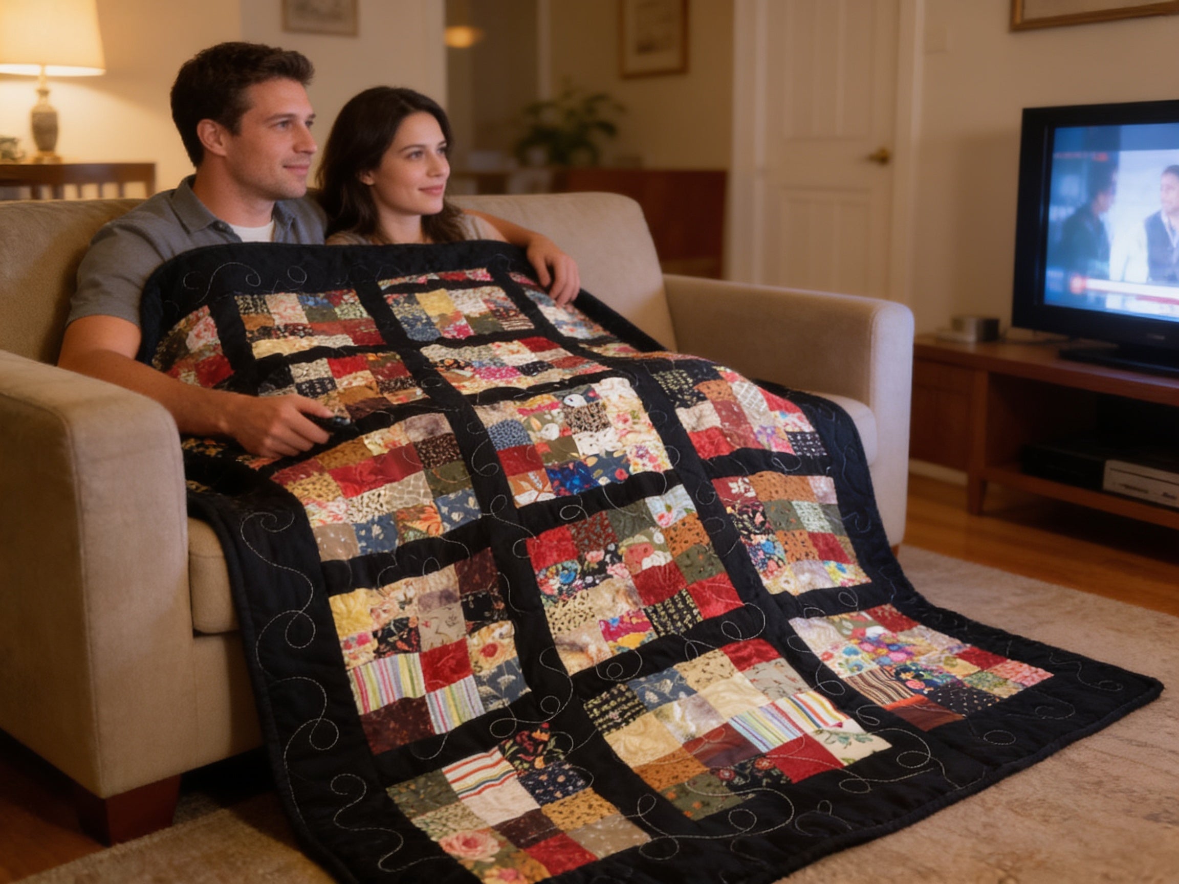 Rainbow colored block boho style queen size quilt blanket hand made quilt bedspread comforter throw blanket duvet cover