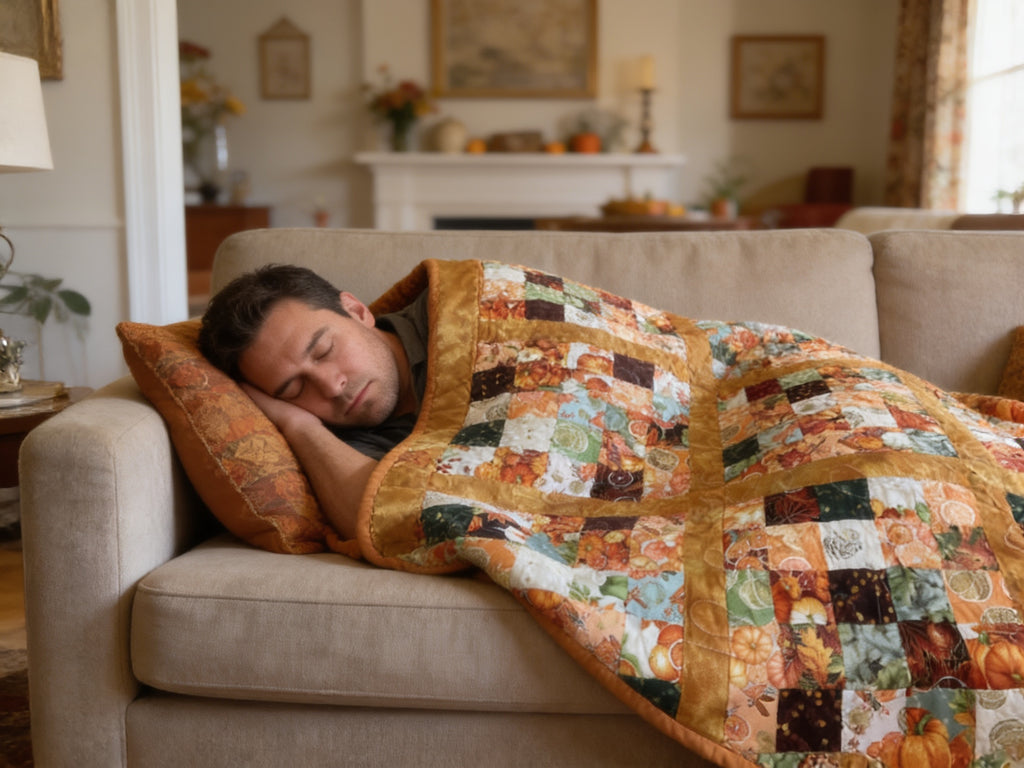 Handmade Full Size Fall Patchwork Quilt  comforter bedspread duvet cover gift idea