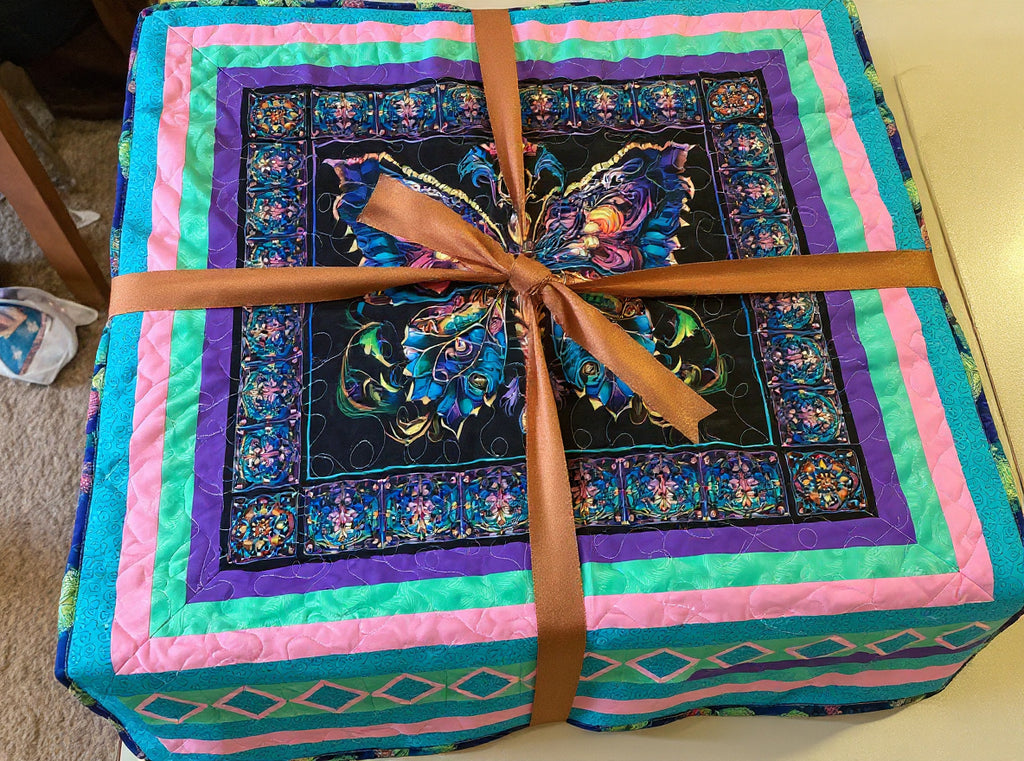 A One-of-a-Kind Butterfly & Dragonfly Reversible Heirloom Quilt comforter bedspread duvet cover throw blanket
