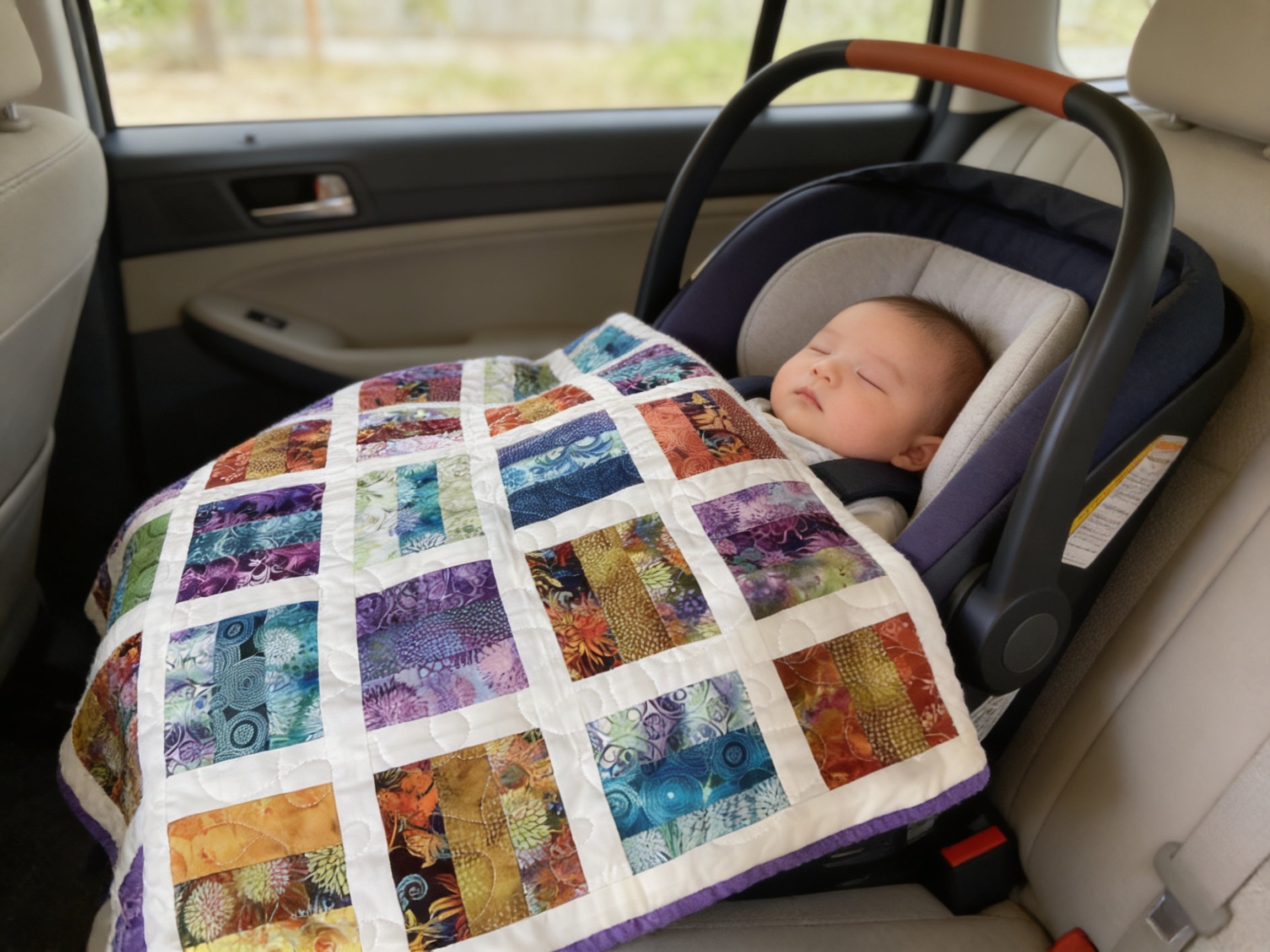 Handmade Rainbow Boho Quilt – Personalized Cotton Quilt Gift – Lap Quilt baby blanket baby shower gift new born nursery decor bedspread