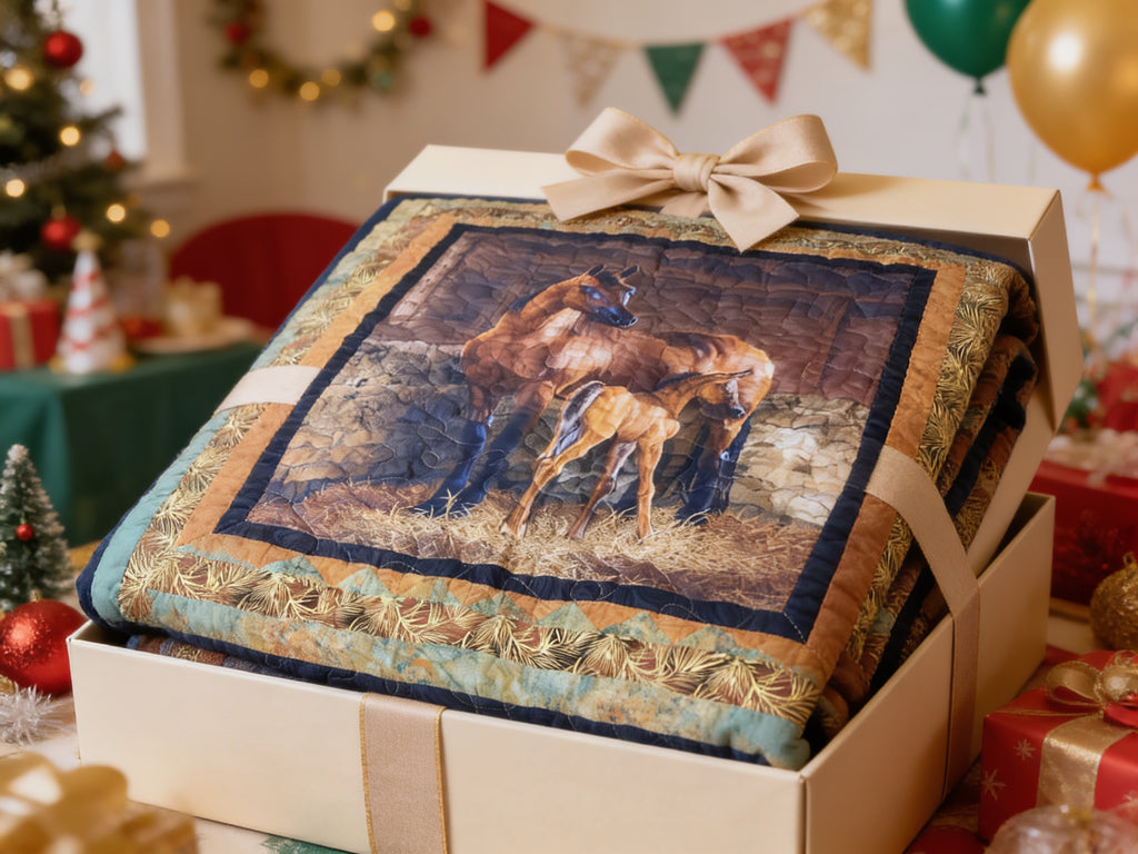 Whispering Equine Harmony Quilt – Handmade Full/ throw Blanket  comforter bedspread duvet cover throw blanket