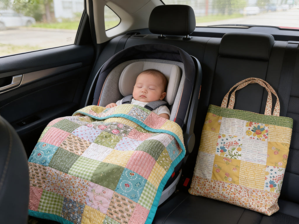 Handmade Soft Tone Baby Blanket Lap Quilt Lap Quilt baby blanket baby shower gift new born nursery decor bedspread