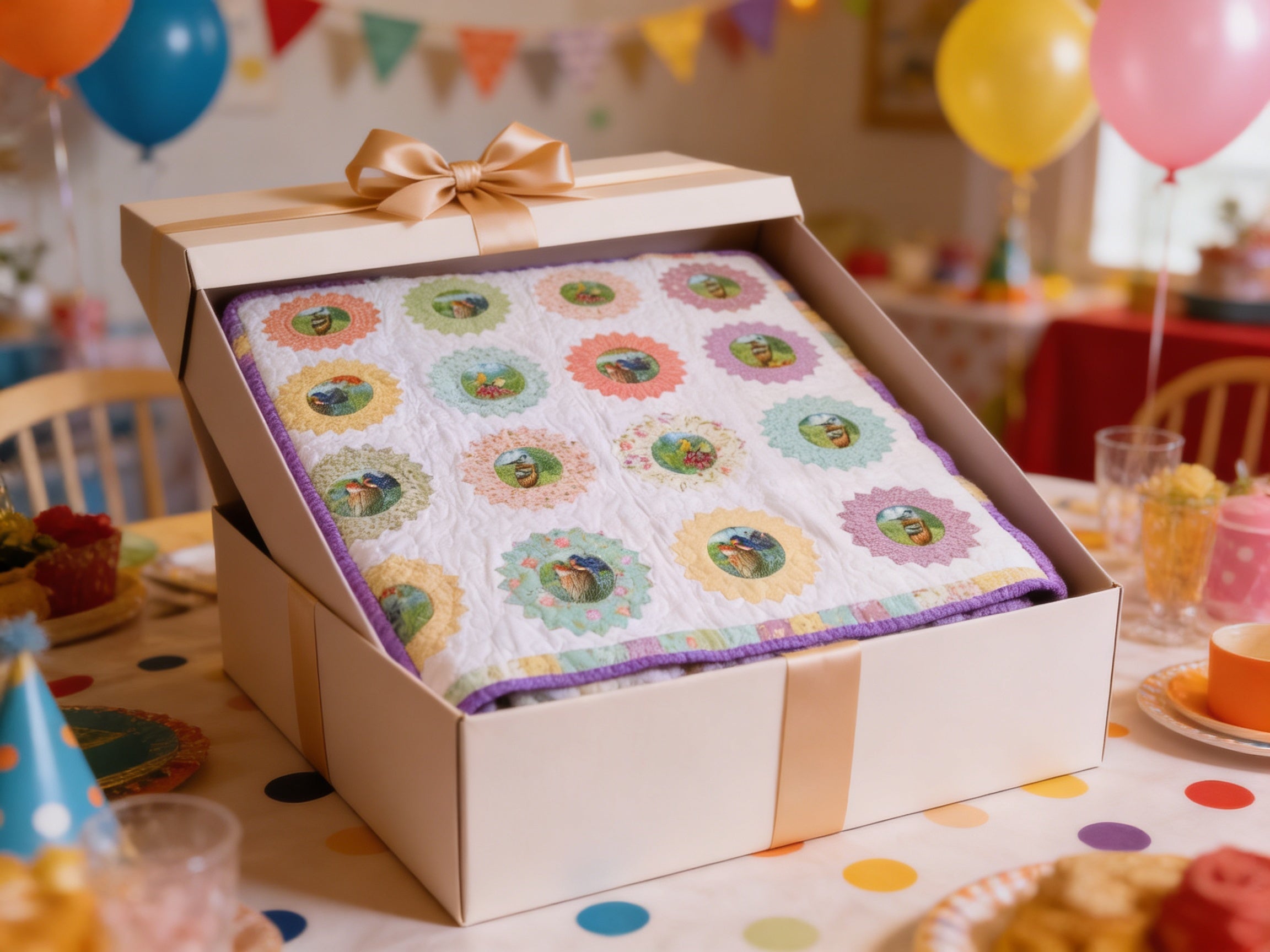 Personalized Bird & Flower Quilt - Handmade Throw Blanket comforter bedspread duvet cover gift idea