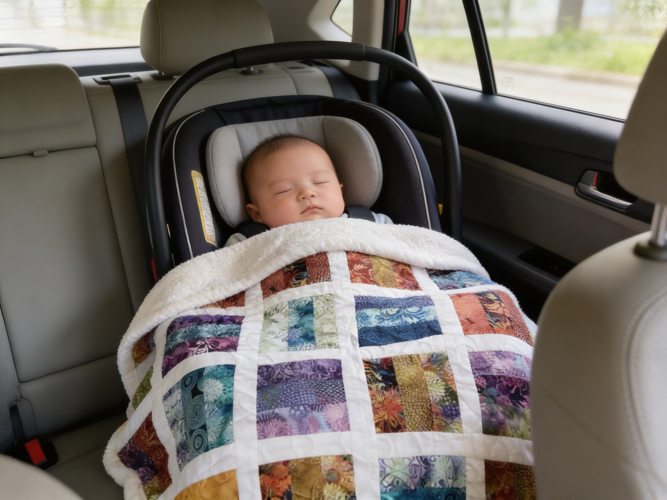 Handmade Rainbow Mosaic Baby Quilt – One of a Kind Colorful Patchwork Nursery Quilt, Baby Shower Gift