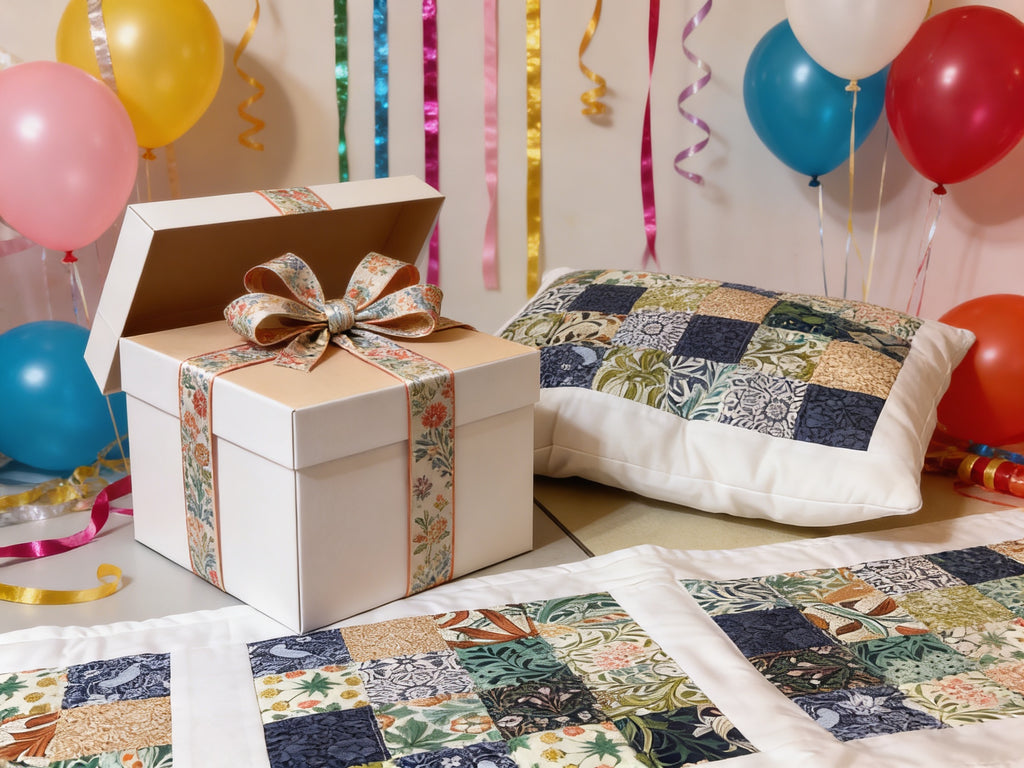 Handmade Blue Floral Cotton Pillow & Bed Runner Set comforter bedspread gift idea