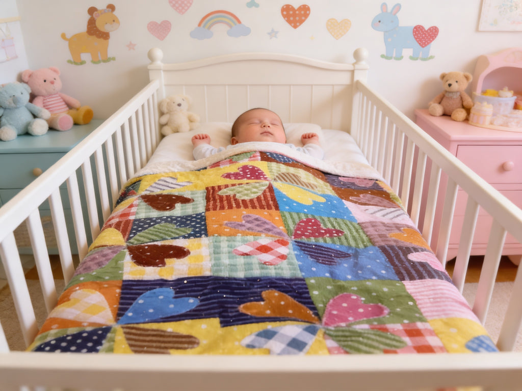 Applique Personalize   Hearts of Love quilt. baby quilt blanket baby shower newborn lap quilt comforter bedspread throw blanket