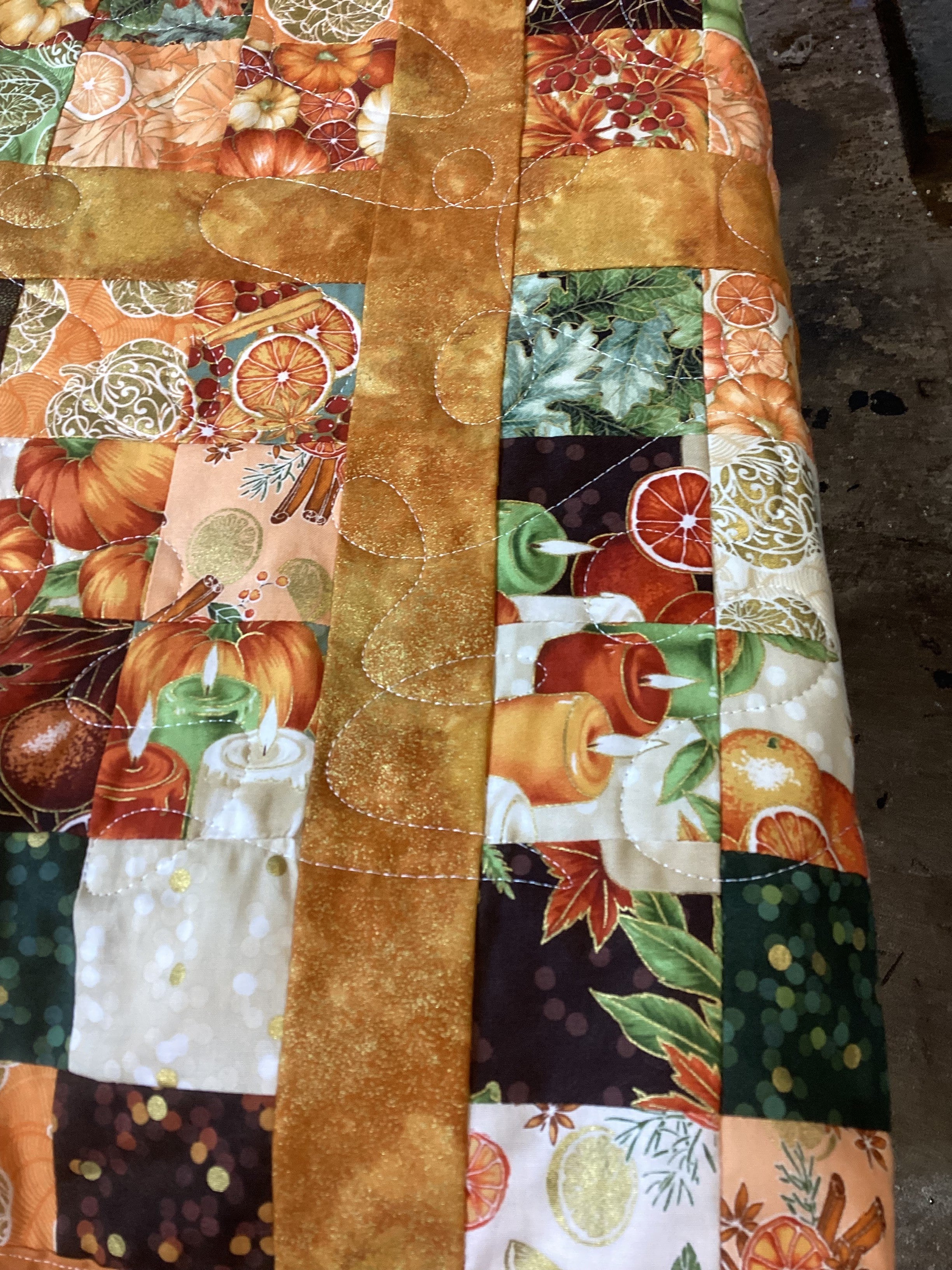 Handmade Full Size Fall Patchwork Quilt  comforter bedspread duvet cover gift idea