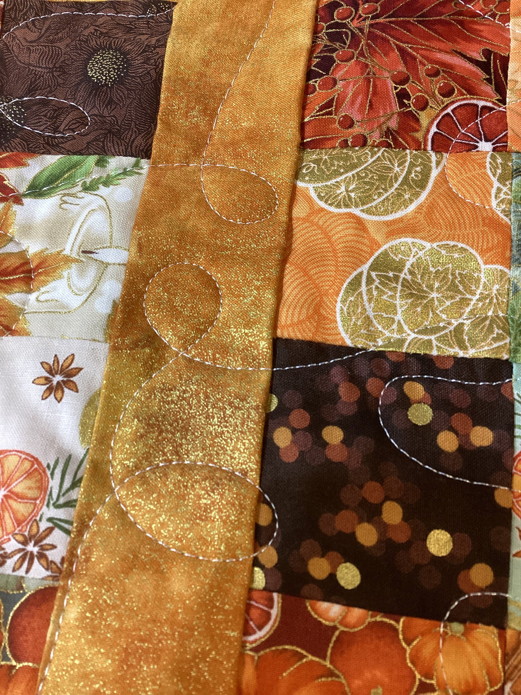 Handmade Full Size Fall Patchwork Quilt  comforter bedspread duvet cover gift idea