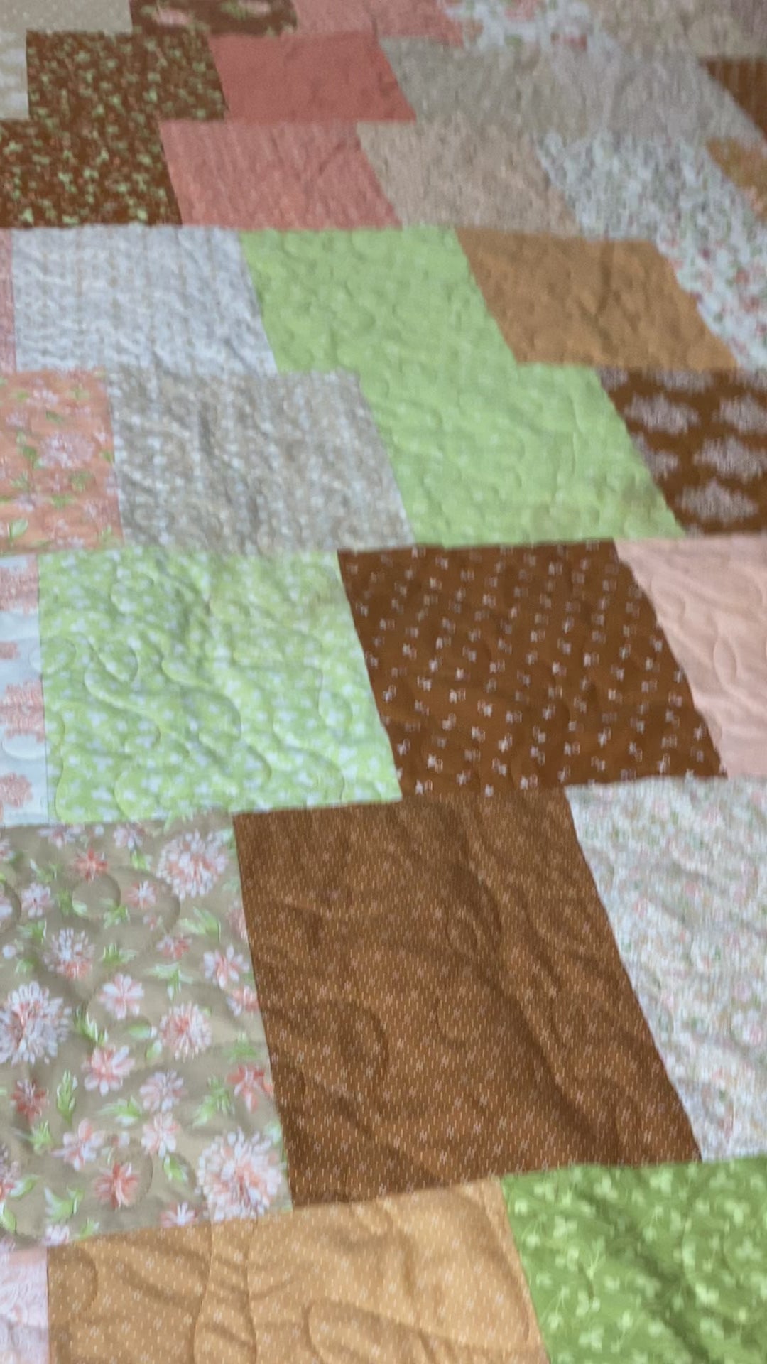 Handmade Brown Tones Full Size Quilt – One of a Kind Cozy Heirloom Blanket,  comforter bedspread duvet cover