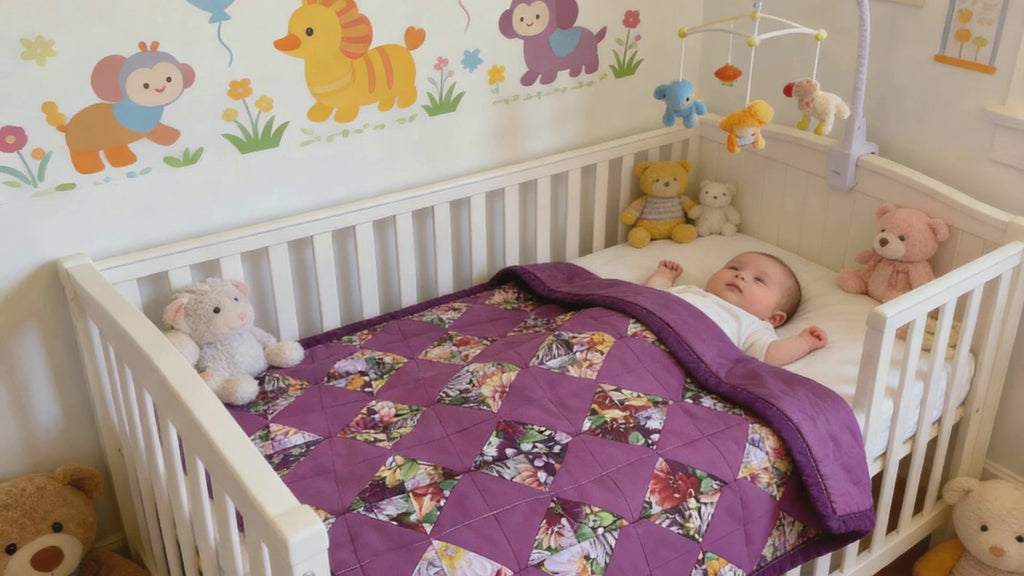 Handmade Purple Floral Lap Quilt – Baby Blanket – 38”x42 Lap Quilt baby blanket baby shower gift new born nursery decor bedspread