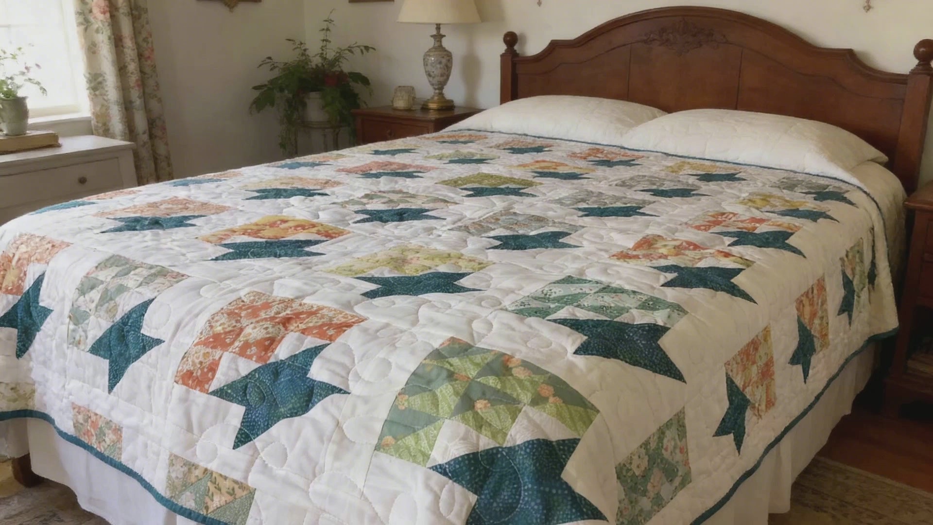 Handmade Modern Twin Quilt - Teal Reversible Bedding - Cozy Home Decor Gift  comforter bedspread gift idea