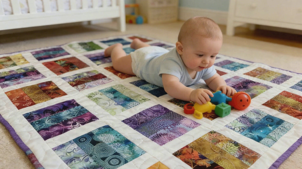 Handmade Rainbow Boho Quilt – Personalized Cotton Quilt Gift – Lap Quilt baby blanket baby shower gift new born nursery decor bedspread